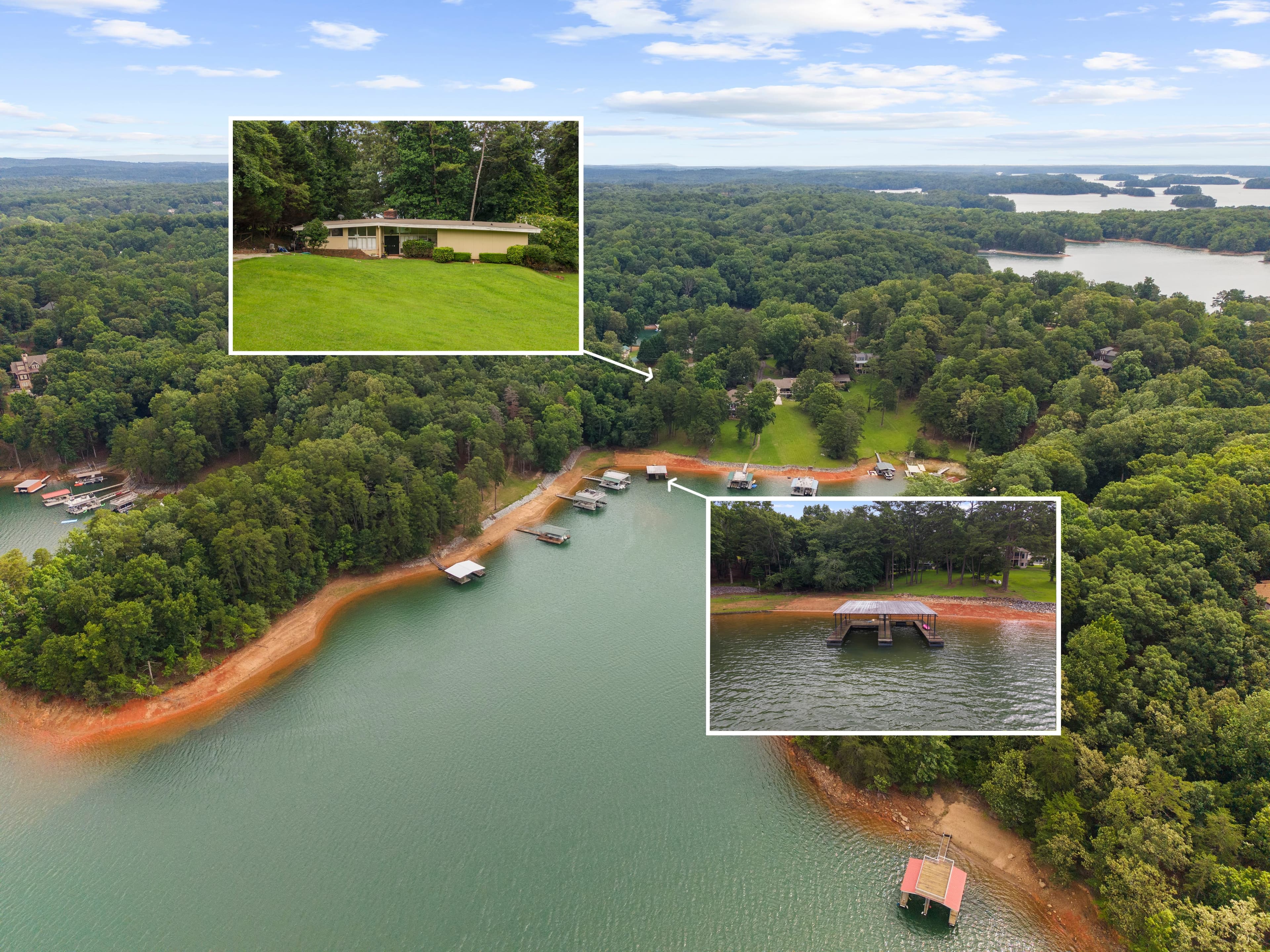 Opportunity in Deer Creek Shores — aerial view of the property at Deer Creek Shores on Lake Lanier