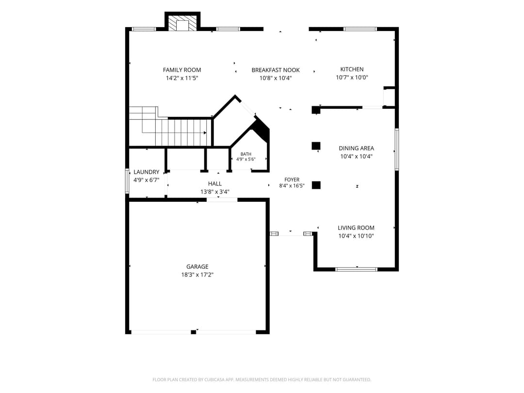 First Floor floor plan for 1010 Bradford Drive, Roswell GA