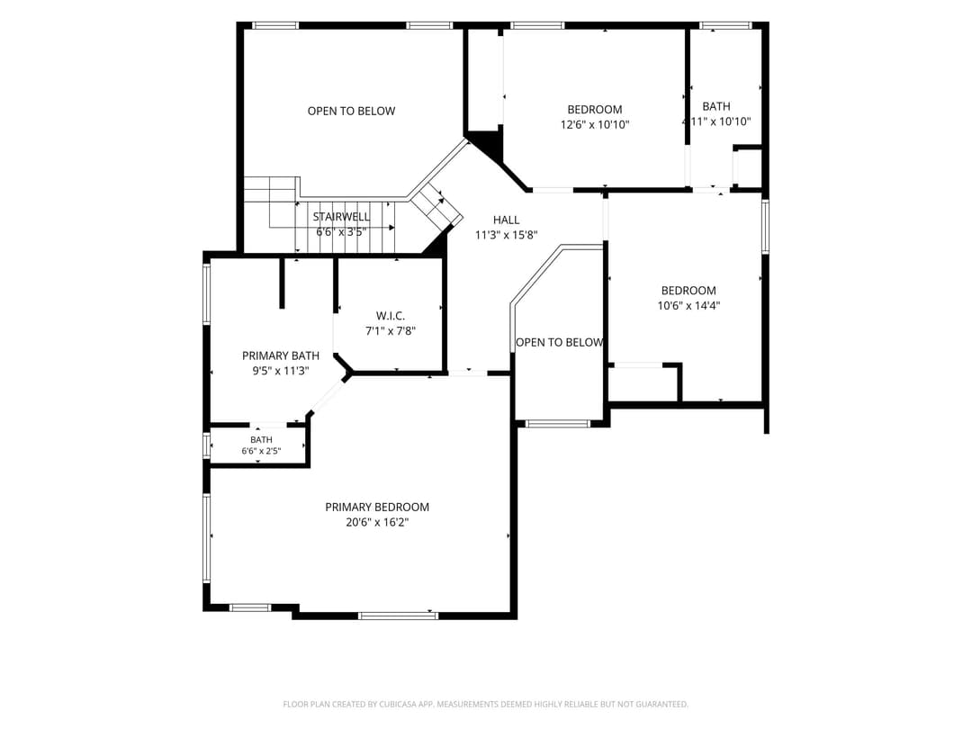 Second Floor floor plan for 1010 Bradford Drive, Roswell GA